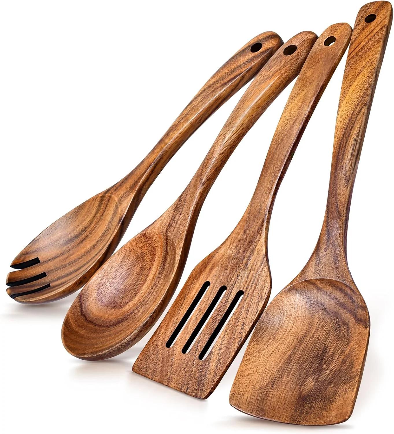 utensیل‌های کوکینگ خشکشی 4 پک | Acacia | Smooth Finish | 4Packs