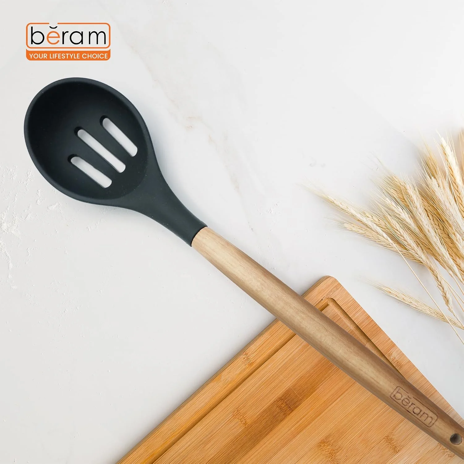 قاشق اسلات دار سیلیکونی برام با دسته چوبی، مقاوم در برابر حرارت، بدون BPA، ابزار آشپزی نچسب برای پخت و پز، مخلوط کردن، هم زدن، سرو کردن، سرخ کردن و گریل کردن - مشکی (یک عدد قاشق اسلات دار) قاشق اسلات دار سیلیکونی برام با دسته چوبی، مقاوم در برابر حرارت، بدون BPA، ابزار آشپزی نچسب برای پخت و پز، مخلوط کردن، هم زدن، سرو کردن، سرخ کردن و گریل کردن - مشکی (یک عدد قاشق اسلات دار)