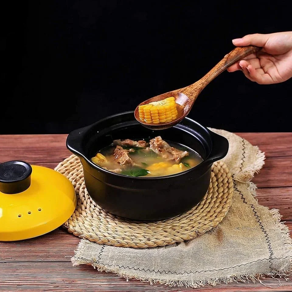 ست قاشق چوبی آشپزی AFZAL KITCHEN، 10 تکه + 7 قلاب. ست کفگیر چوبی برای آشپزی، ساخته شده از چوب ساج طبیعی به همراه تخم مرغ له کن...