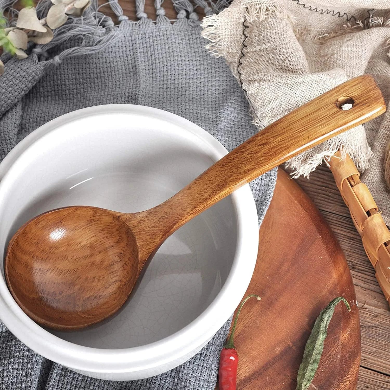 ست 4 تکه ظروف آشپزخانه چوبی، ابزار پخت و پز ایمن نچسب، قاشق و کفگیر چوبی طبیعی، ظروف آشپزی سازگار با محیط زیست برای سرآشپز خانه ست 4 تکه ظروف آشپزخانه چوبی، ابزار پخت و پز ایمن نچسب، قاشق و کفگیر چوبی طبیعی، ظروف آشپزی سازگار با محیط زیست برای سرآشپز خانه
