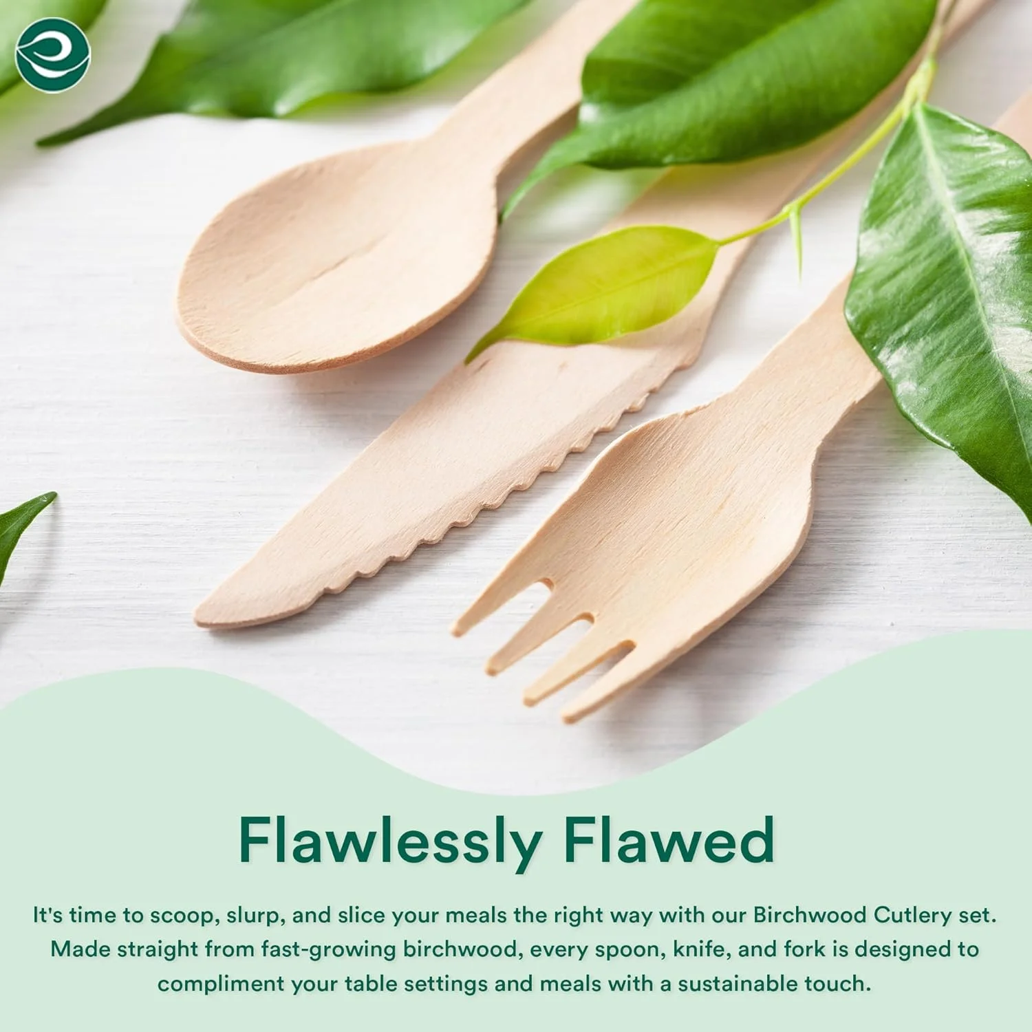 ECO SOUL [160mm، بسته 100 عددی] قاشق یکبار مصرف چوبی، مناسب برای تولد کودکان، عروسی و مهمانی