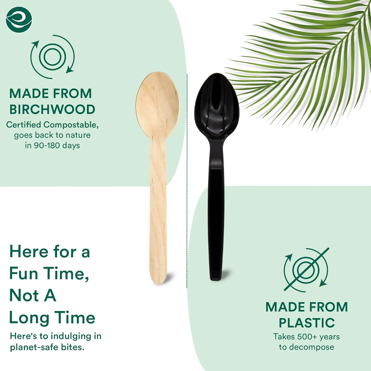 ECO SOUL [160mm، بسته 100 عددی] قاشق یکبار مصرف چوبی، مناسب برای تولد کودکان، عروسی و مهمانی