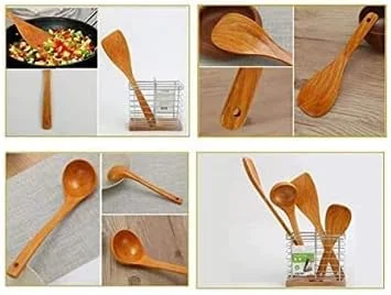 ست 4 تکه ظروف آشپزی چوبی NA Kitchen شامل کفگیر و قاشق چوبی ست 4 تکه ظروف آشپزی چوبی NA Kitchen شامل کفگیر و قاشق چوبی