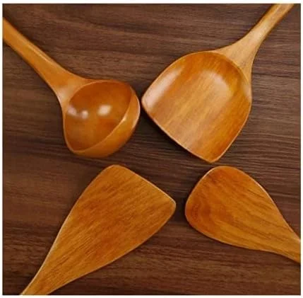 ست 4 تکه ظروف آشپزی چوبی NA Kitchen شامل کفگیر و قاشق چوبی ست 4 تکه ظروف آشپزی چوبی NA Kitchen شامل کفگیر و قاشق چوبی