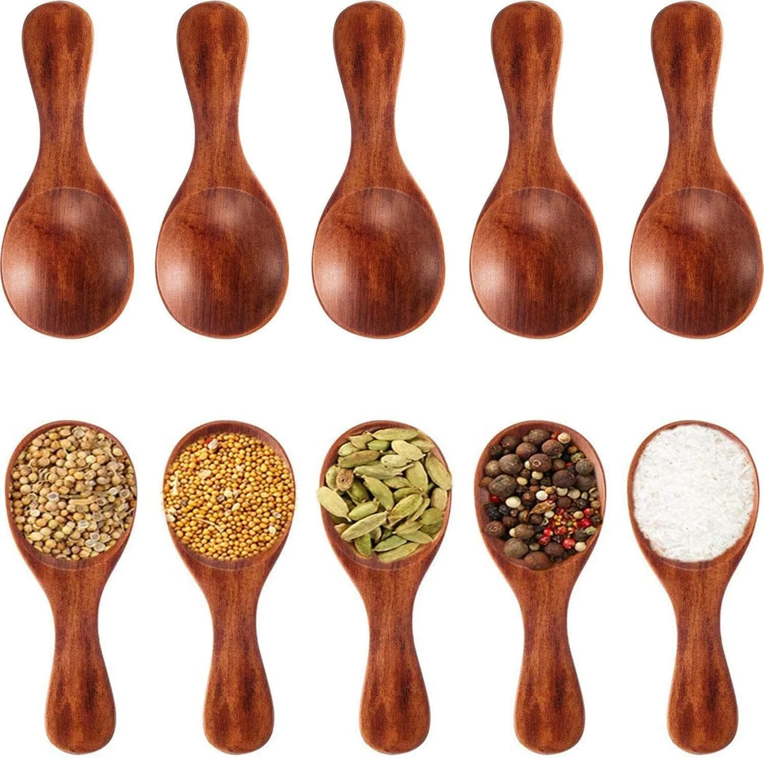 قاشق نمک چوبی کوچک تزویق، بسته 20 عددی قاشق چوبی مینی با دسته کوتاه، مناسب برای شیشه های کوچک مربا، ادویه جات، چاشنی ها، شکر، عسل، قهوه، چای، خردل، بستنی، شیر خشک قاشق نمک چوبی کوچک تزویق، بسته 20 عددی قاشق چوبی مینی با دسته کوتاه، مناسب برای شیشه های کوچک مربا، ادویه جات، چاشنی ها، شکر، عسل، قهوه، چای، خردل، بستنی، شیر خشک