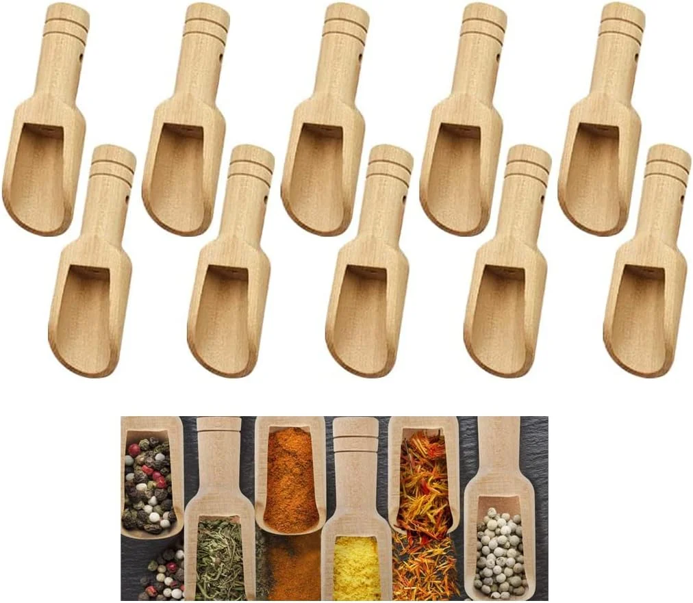 10 عدد قاشق چوبی کوچک، قاشق کوچک برای نمک حمام، پودر لباسشویی، پیمانه چوبی ادویه چای آب نبات 10 عدد قاشق چوبی کوچک، قاشق کوچک برای نمک حمام، پودر لباسشویی، پیمانه چوبی ادویه چای آب نبات