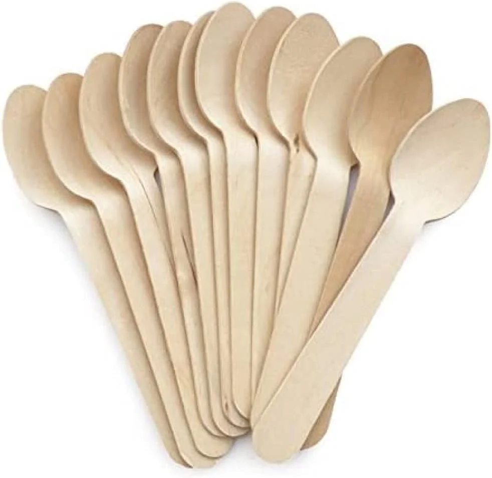 قاشق چوبی یکبار مصرف SNH Packing، بسته 50 عددی، چوبی قاشق چوبی یکبار مصرف SNH Packing، بسته 50 عددی، چوبی