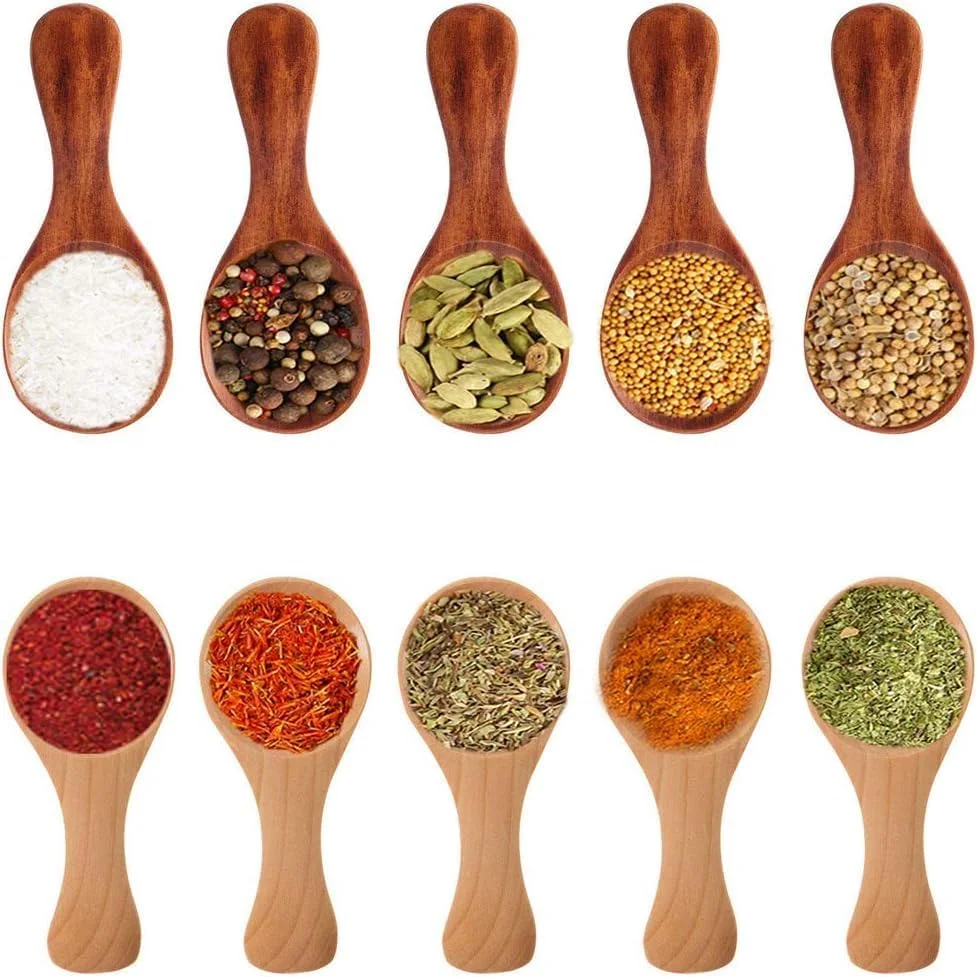 قاشق چوبی کوچک آلیبرول برای نمک - بسته 10 عددی قاشق چوبی مینی با دسته کوتاه، مناسب برای شیشه های کوچک مربا، ادویه جات، ترشی جات، چاشنی، شکر، عسل، قهوه، چای، خردل، بستنی، شیر خشک قاشق چوبی کوچک آلیبرول برای نمک - بسته 10 عددی قاشق چوبی مینی با دسته کوتاه، مناسب برای شیشه های کوچک مربا، ادویه جات، ترشی جات، چاشنی، شکر، عسل، قهوه، چای، خردل، بستنی، شیر خشک