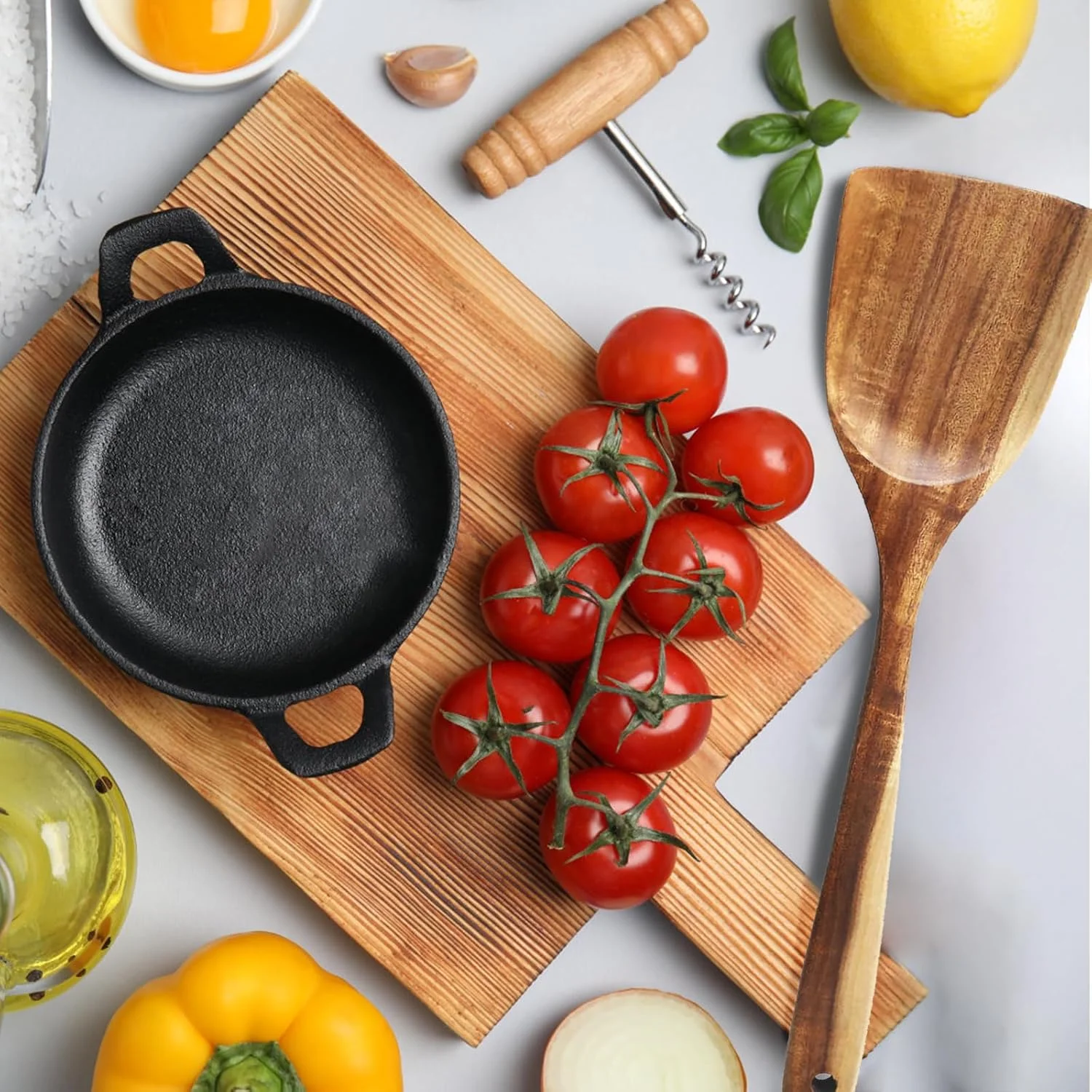 کفگیر چوبی FJNATINH، دسته بلند چوب ساج طبیعی 33 سانتی متری، دست ساز برای ظروف نچسب کفگیر چوبی FJNATINH، دسته بلند چوب ساج طبیعی 33 سانتی متری، دست ساز برای ظروف نچسب