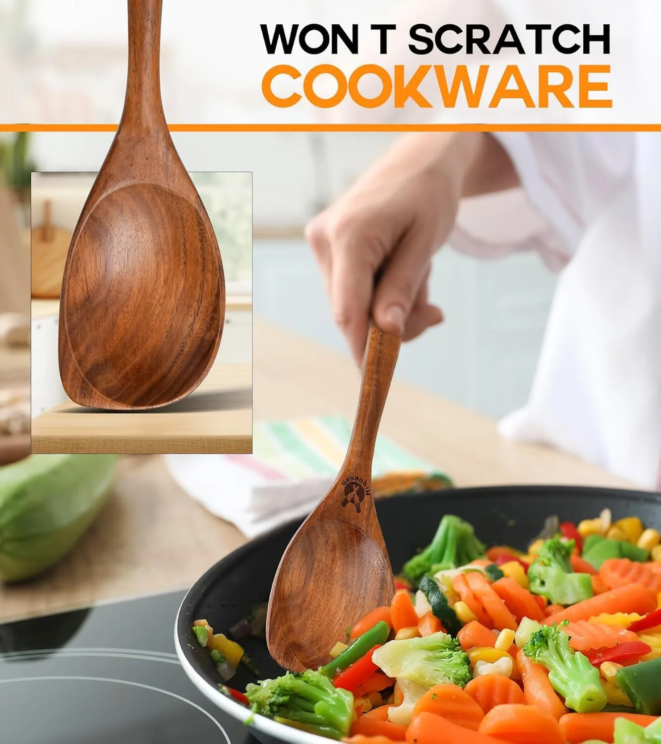قاشق های چوبی برای پخت و پز، قاشق گوشه ای چوب ساج ممتاز طبیعی، قاشق های چوبی بزرگ با چسبندگی خوب و کفگیر چوبی، ظروف آشپزی چوبی مقاوم در برابر حرارت قاشق های چوبی برای پخت و پز، قاشق گوشه ای چوب ساج ممتاز طبیعی، قاشق های چوبی بزرگ با چسبندگی خوب و کفگیر چوبی، ظروف آشپزی چوبی مقاوم در برابر حرارت
