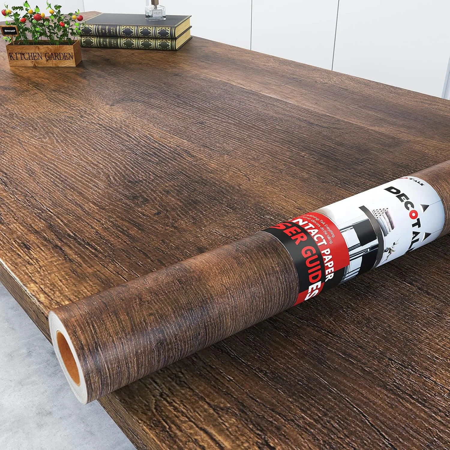 کاغذ دیواری چوبی طرح کهنه Decotalk، برچسبی، 30x300 سانتی متر، کاغذ دیواری خود چسب با بافت چوب، کاغذ تماسی دانه چوب روستایی، تزئینی و قابل جابجایی برای قفسه های اتاق خواب، کابینت ها، آسترها، میزها، ضخیم