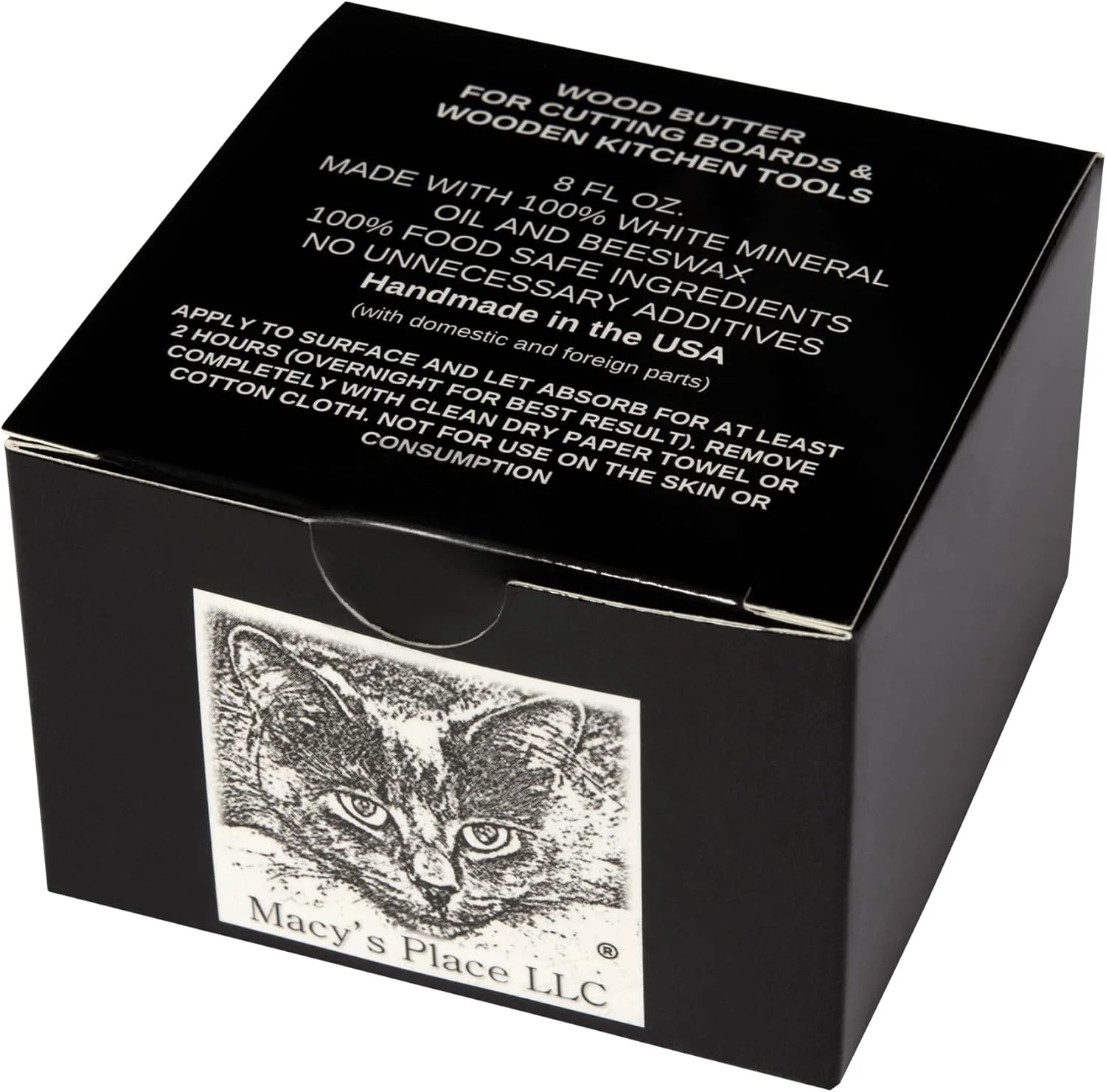 کره چوب Macy's Place برای تخته برش چوبی - 227 گرم - نرم کننده برای تخته قصابی و ابزارهای آشپزخانه چوبی. روغن معدنی خوراکی و موم زنبور عسل برای ابزارهای چوبی. حمایت از نجات حیوانات کره چوب Macy's Place برای تخته برش چوبی - 227 گرم - نرم کننده برای تخته قصابی و ابزارهای آشپزخانه چوبی. روغن معدنی خوراکی و موم زنبور عسل برای ابزارهای چوبی. حمایت از نجات حیوانات