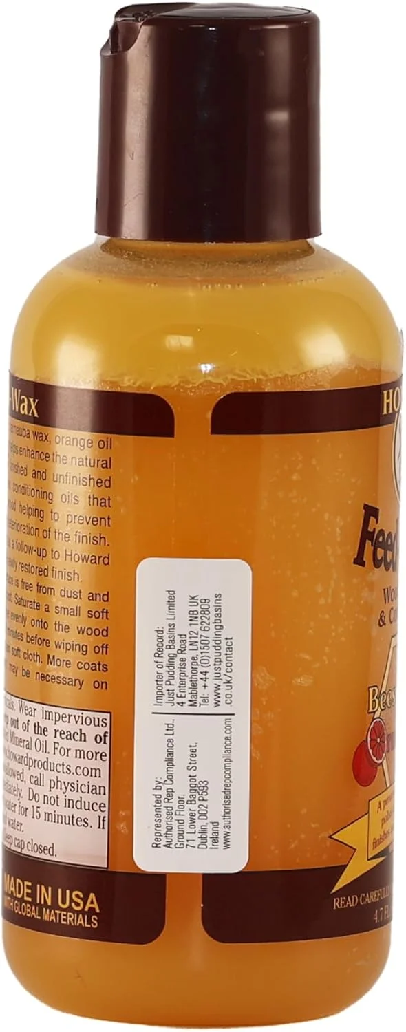 پولیش و نرم کننده چوب موم عسل هاوارد، Feed-N-Wax برای پولیش مبلمان چوبی، 140 میلی لیتر، نارنجی پولیش و نرم کننده چوب موم عسل هاوارد، Feed-N-Wax برای پولیش مبلمان چوبی، 140 میلی لیتر، نارنجی