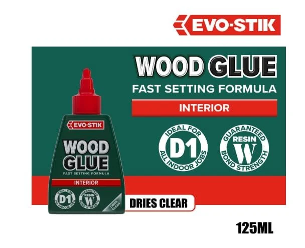 چسب چوب EVO-STIK - مخصوص فضای داخلی، فوق العاده قوی، گیرایش سریع، مناسب برای انواع چوب، خشک شدن شفاف، 125 میلی لیتر چسب چوب EVO-STIK - مخصوص فضای داخلی، فوق العاده قوی، گیرایش سریع، مناسب برای انواع چوب، خشک شدن شفاف، 125 میلی لیتر