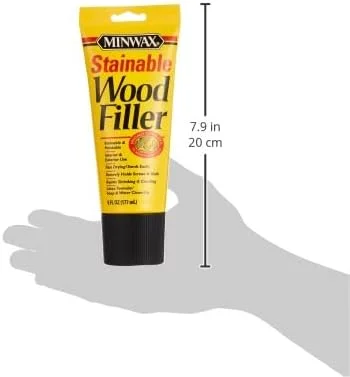 بتونه چوب رنگ پذیر Minwax - 6 اونس، شفاف بتونه چوب رنگ پذیر Minwax - 6 اونس، شفاف
