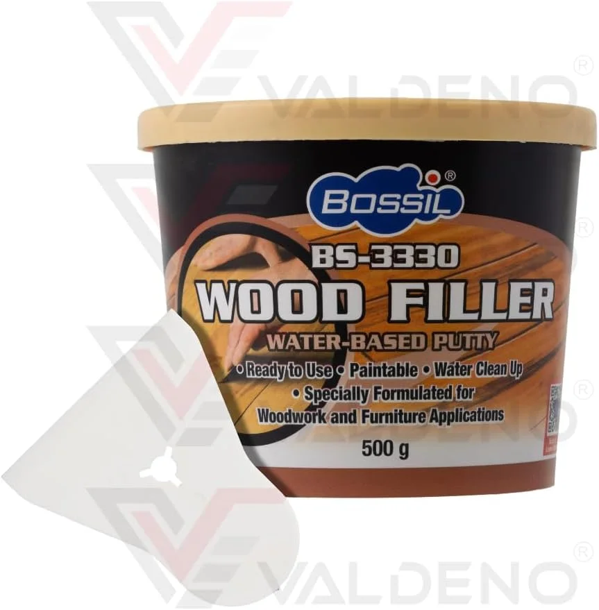 بتونه چوب نجار HUNTER توسط Bossil با اپلیکاتور، پایه آب، 500 گرم، طبیعی بتونه چوب نجار HUNTER توسط Bossil با اپلیکاتور، پایه آب، 500 گرم، طبیعی