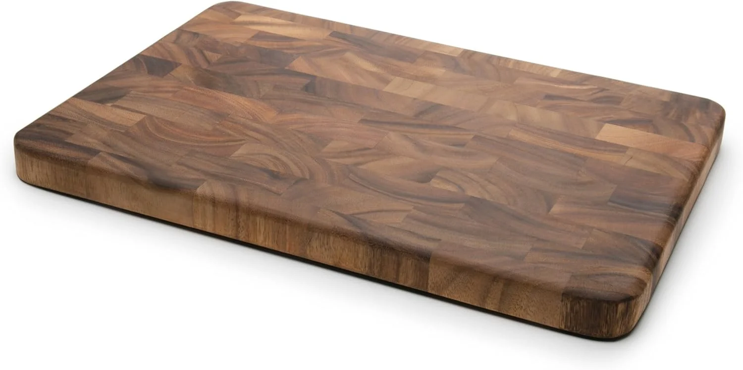 تخته برش چوبی بزرگ آکاسیا Ironwood Gourmet، مناسب ایستگاه آماده سازی، با طرح دانه انتهایی، سایز 35.5 در 50.8 سانتی متر، قهوه ای