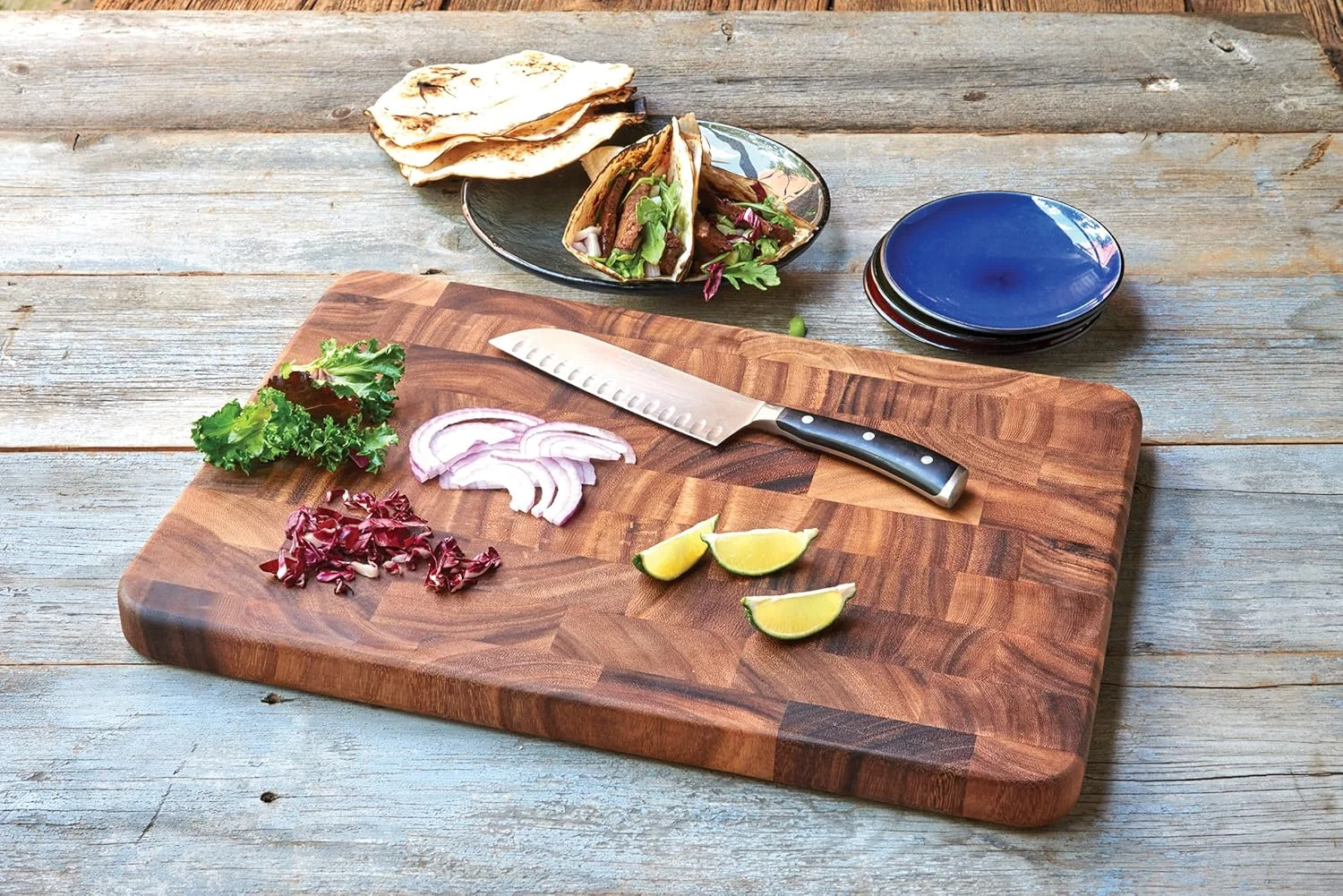 تخته برش چوبی بزرگ آکاسیا Ironwood Gourmet، مناسب ایستگاه آماده سازی، با طرح دانه انتهایی، سایز 35.5 در 50.8 سانتی متر، قهوه ای تخته برش چوبی بزرگ آکاسیا Ironwood Gourmet، مناسب ایستگاه آماده سازی، با طرح دانه انتهایی، سایز 35.5 در 50.8 سانتی متر، قهوه ای