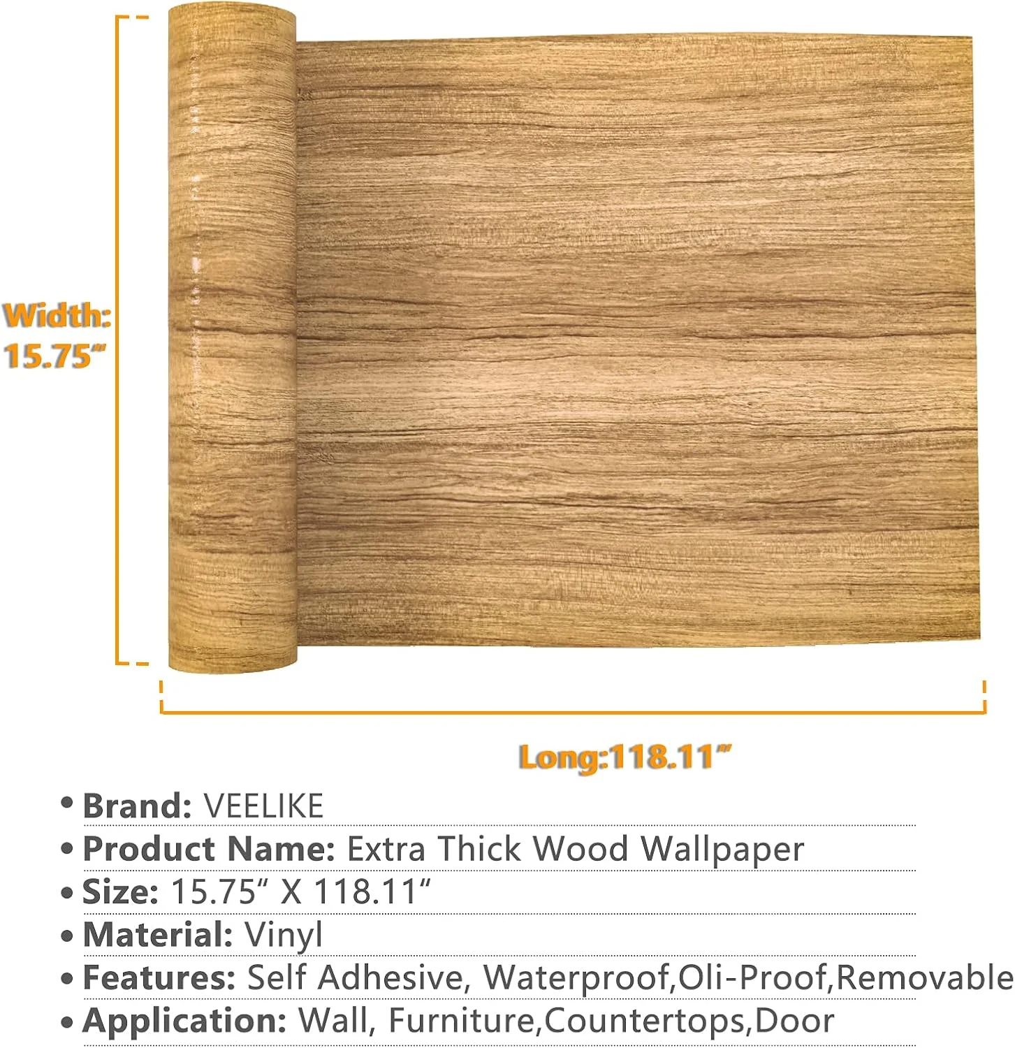 کاغذ دیواری چوبی قهوه ای VEELIKE، ضد آب، طرح چوب، ابعاد 40x300 سانتی متر، برچسبی، خود چسب، قابل جابجایی، روکش دیوار تزئینی برای کابینت، پیشخوان، مبلمان، اتاق خواب کاغذ دیواری چوبی قهوه ای VEELIKE، ضد آب، طرح چوب، ابعاد 40x300 سانتی متر، برچسبی، خود چسب، قابل جابجایی، روکش دیوار تزئینی برای کابینت، پیشخوان، مبلمان، اتاق خواب