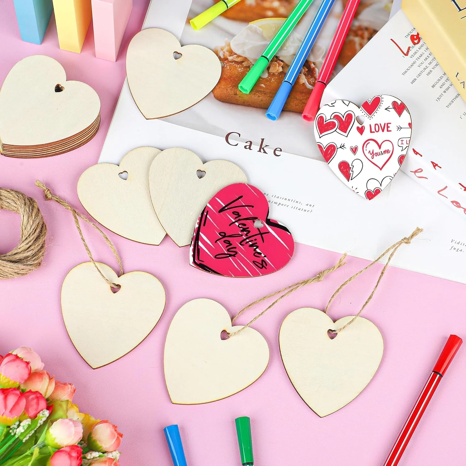 بسته 20 عددی قلب های چوبی ناتمام PINKE با طناب، تزئینات روز ولنتاین قلب های چوبی خالی برای کاردستی DIY قلب چوبی ساده آویز، تزئینات بزرگ برای عروسی، هنر و صنایع دستی بسته 20 عددی قلب های چوبی ناتمام PINKE با طناب، تزئینات روز ولنتاین قلب های چوبی خالی برای کاردستی DIY قلب چوبی ساده آویز، تزئینات بزرگ برای عروسی، هنر و صنایع دستی