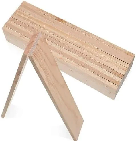 بال - بسته 18 عددی تخته چوب کاج/چوب نرم طبیعی جامد 30 میلی متر x 16 میلی متر x 500 میلی متر برای صنایع دستی، نقاشی، طراحی و پروژه های DIY