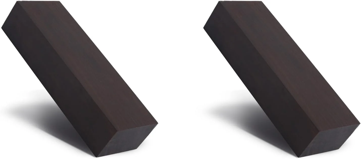 دو قطعه چوب آبنوس سیاه 12X4X2.5 سانتی متر، چوب الوار اصلی برای آلات موسیقی، ابزار، قطعات چرخش چوب، مواد DIY، چوب سخت