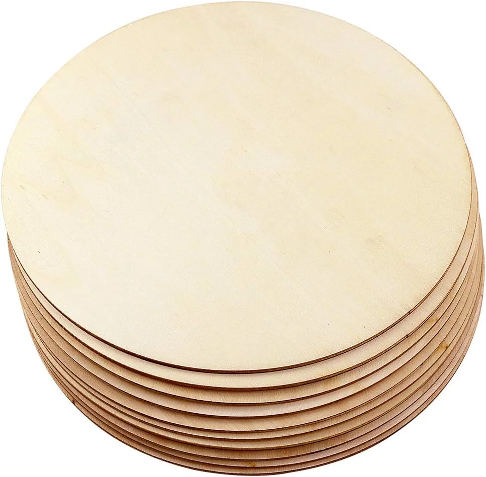 بسته 10 عددی دایره چوبی طبیعی ناتمام Newbested به قطر 8 اینچ برای صنایع دستی DIY، سوخت نگاری، نقاشی، حکاکی، دکوراسیون منزل