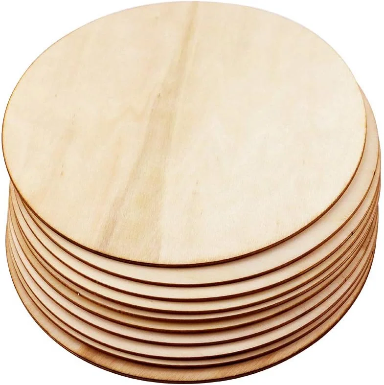 بسته 10 عددی دایره چوبی طبیعی ناتمام Newbested به قطر 8 اینچ برای صنایع دستی DIY، سوخت نگاری، نقاشی، حکاکی، دکوراسیون منزل