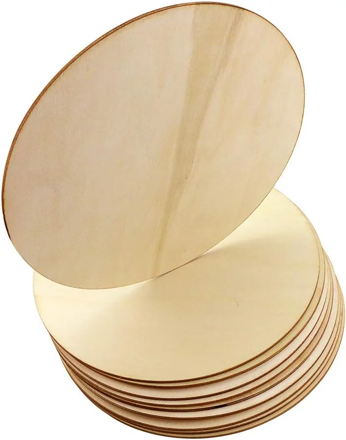 بسته 10 عددی دایره چوبی طبیعی ناتمام Newbested به قطر 8 اینچ برای صنایع دستی DIY، سوخت نگاری، نقاشی، حکاکی، دکوراسیون منزل