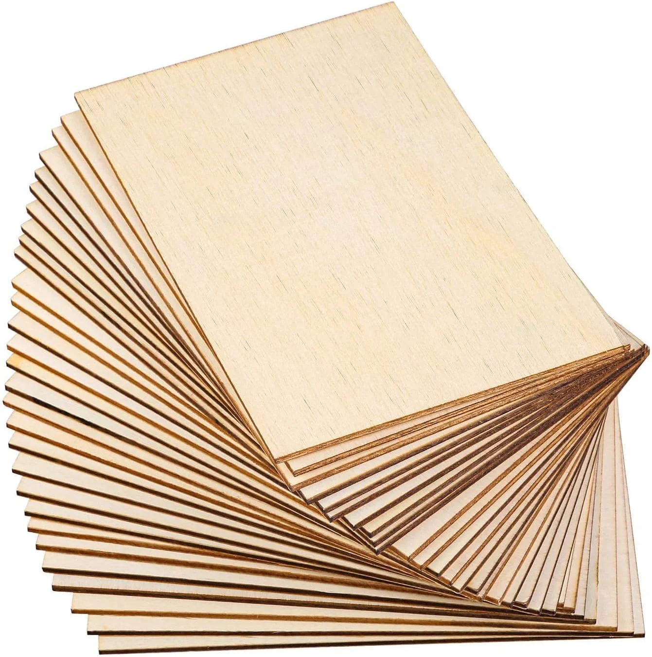 ورق چوب خام BPA®، بسته 15 عددی ورق چوبی، تخته چوب نازک برای صنایع دستی خانه، هواپیما، کشتی، قایق، هنر و صنایع دستی، پروژه های مدرسه، تزئینات چوبی DIY، 15x10x0.2 سانتی متر