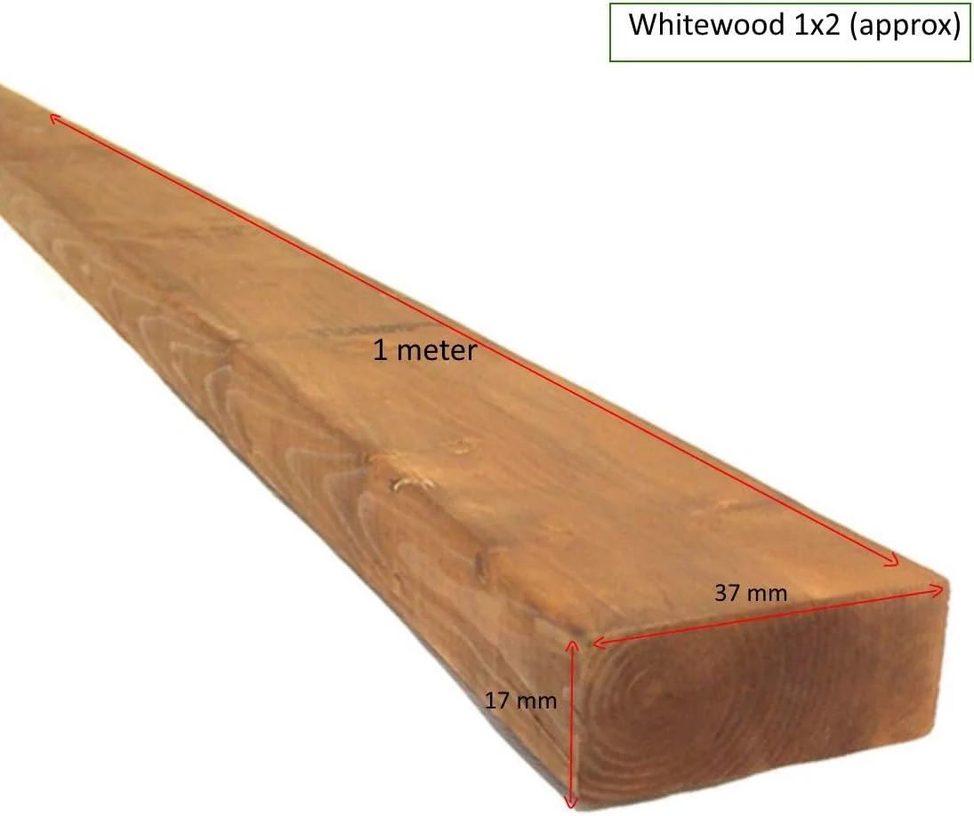 چوب چند منظوره رویال اپکس برای حصار چوبی، باغبانی، محوطه سازی، DIY، سازگار با محیط زیست، 1 متری (3، 1x2)