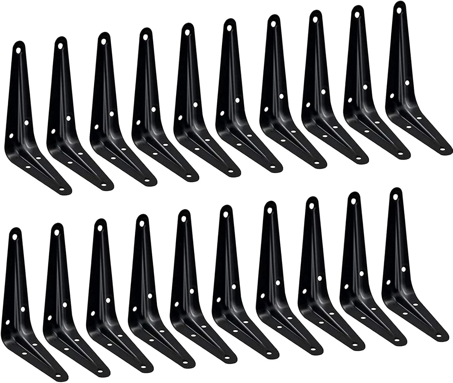براکت قفسه ELECDON، 4 x 3 اینچ، براکت قفسه شناور فلزی مشکی سنگین، براکت L آهنی تزئینی روستایی، براکت های J دیوار فرشته گوشه ای برای قفسه های چوبی (بسته 20 عددی)