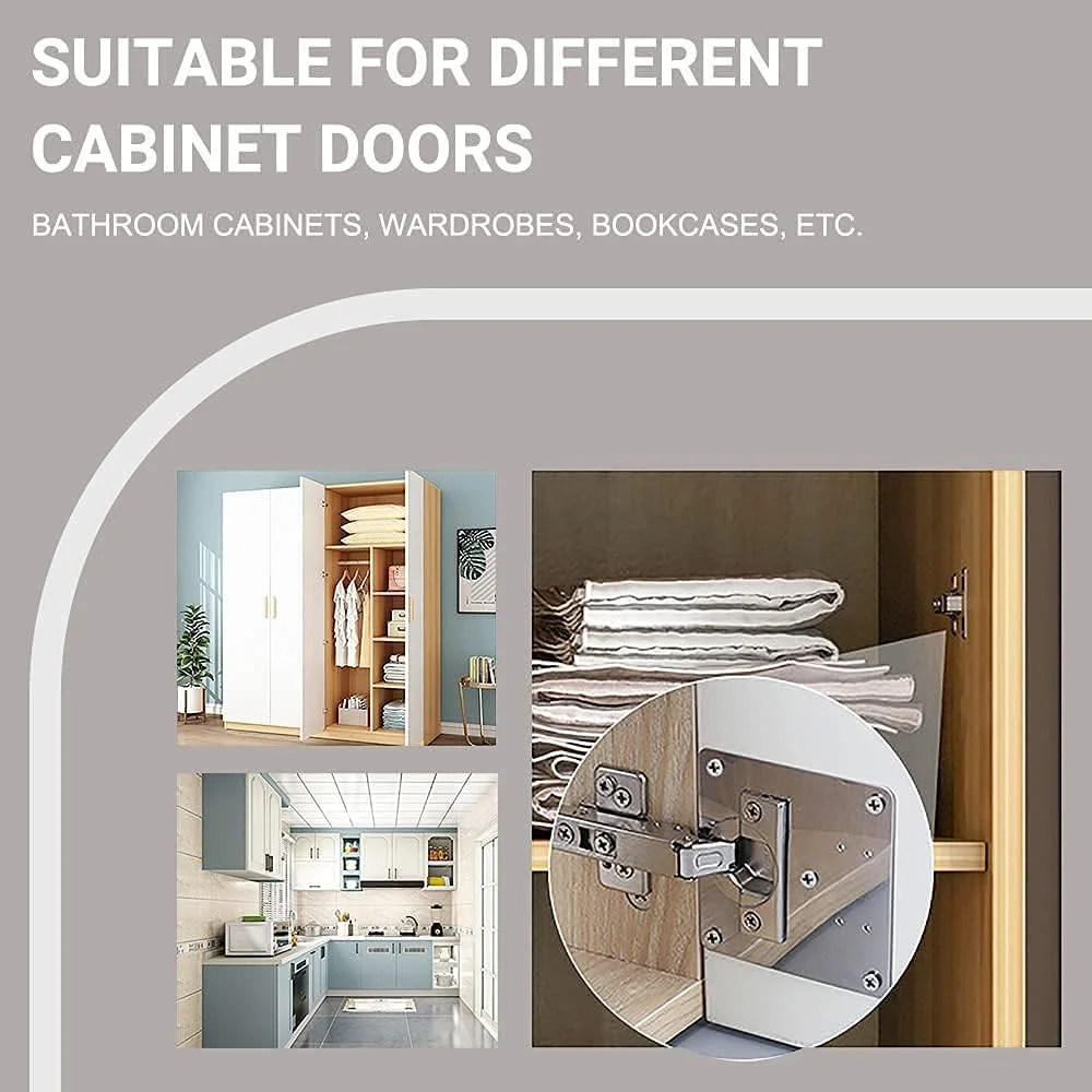 کیت صفحه تعمیر لولای کابینت ELECDON با سوراخ، تعمیر لولا برای درب کابینت، براکت های تعمیر لولا، تعمیر پانل های درب استیل ضد زنگ لولا دار، برای چوب، مبلمان، قفسه ها، کابینت