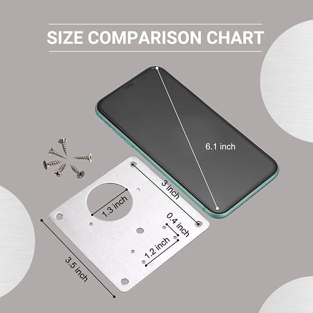کیت صفحه تعمیر لولای کابینت ELECDON با سوراخ، تعمیر لولا برای درب کابینت، براکت های تعمیر لولا، تعمیر پانل های درب استیل ضد زنگ لولا دار، برای چوب، مبلمان، قفسه ها، کابینت