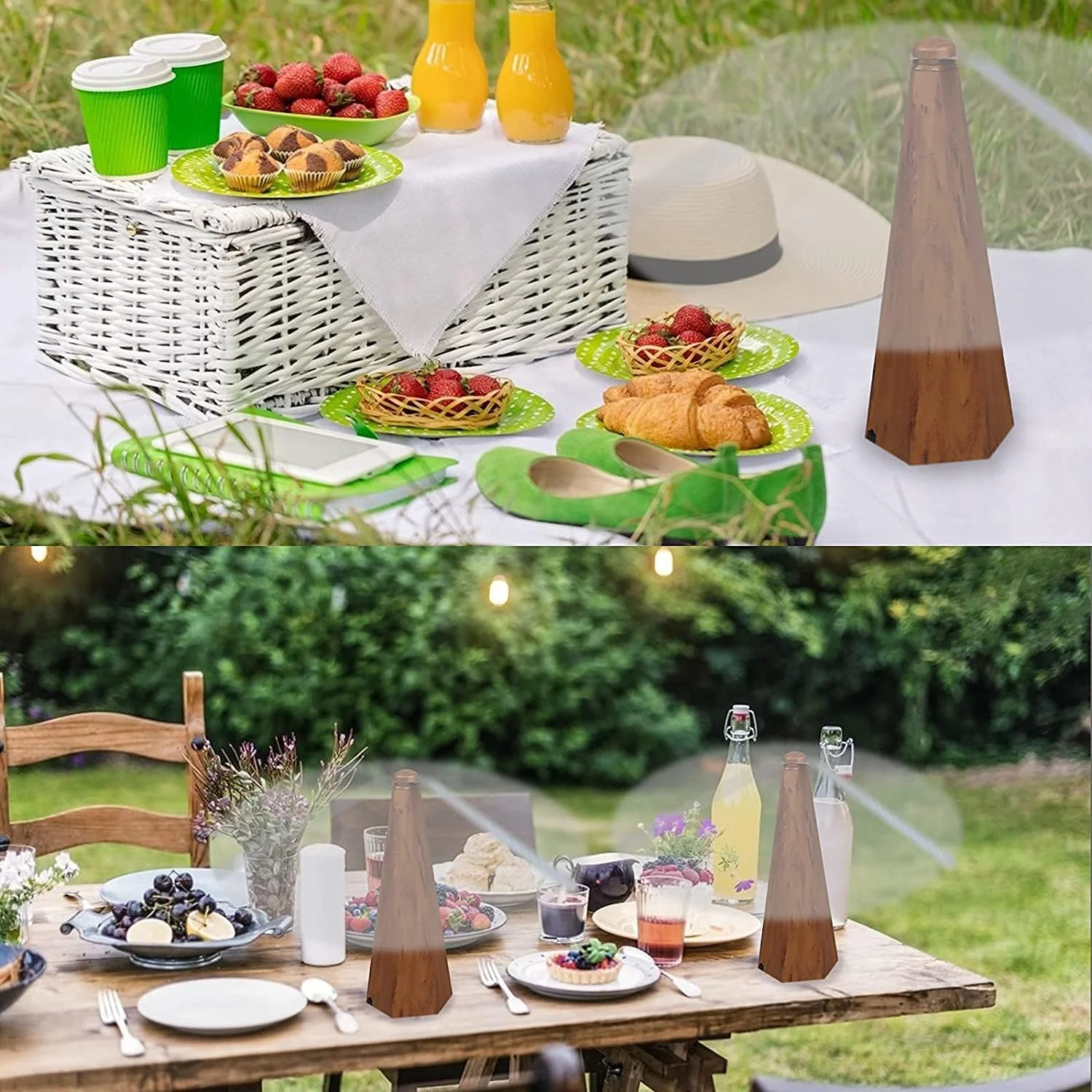 پنکه دور کننده مگس ELECDON برای میز، پنکه رومیزی قابل حمل با طرح چوب، برای استفاده در فضای باز و داخل خانه، مگس ها و حشرات را بدون استفاده از مواد شیمیایی از غذای شما دور نگه می دارد و از وعده غذایی خود در فضای باز بدون اسپری حشرات لذت ببرید