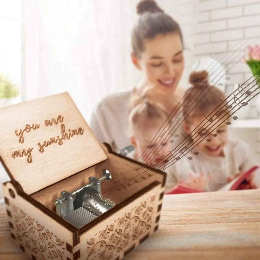 جعبه موزیکال ELECDON طرح You are My Sunshine - جعبه چوبی حکاکی شده با لیزر، هدیه ای زیبا و خاص برای همسر، پسر، دختر، پدر، مادر، دوست دختر، سالگرد ازدواج/تولد/کریسمس/روز ولنتاین جعبه موزیکال ELECDON طرح You are My Sunshine - جعبه چوبی حکاکی شده با لیزر، هدیه ای زیبا و خاص برای همسر، پسر، دختر، پدر، مادر، دوست دختر، سالگرد ازدواج/تولد/کریسمس/روز ولنتاین