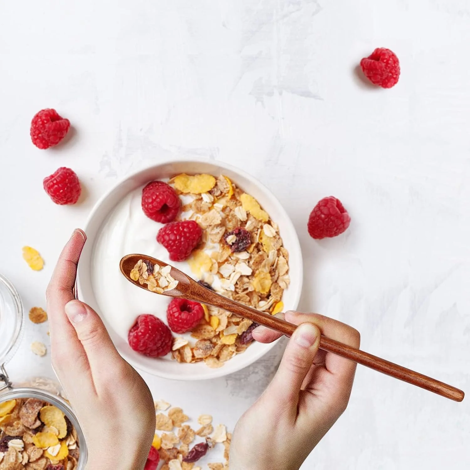 ست 6 عددی قاشق چوبی کوچک برای قهوه و چای - 6 عدد قاشق چوبی کوچک | قاشق چایخوری 100% چوب طبیعی، ست قاشق کوچک برای چشیدن و هم زدن عسل، ادویه جات، شیشه ها و دسرها ست 6 عددی قاشق چوبی کوچک برای قهوه و چای - 6 عدد قاشق چوبی کوچک | قاشق چایخوری 100% چوب طبیعی، ست قاشق کوچک برای چشیدن و هم زدن عسل، ادویه جات، شیشه ها و دسرها