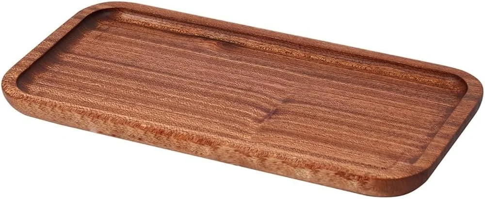 سینی مستطیلی چوبی ELECDON برای رویه کابینت حمام، چوب آبنوس، قهوه ای، 25x13x1.5 سانتی متر