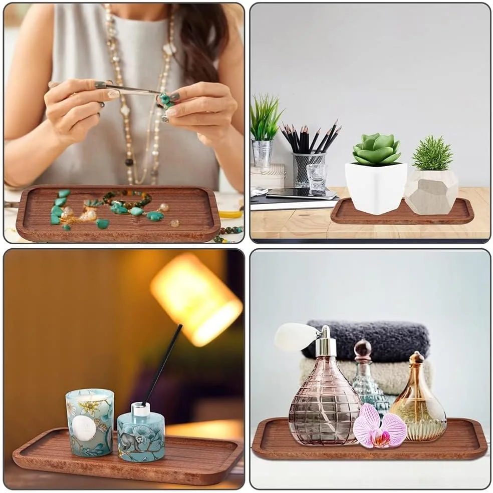 سینی مستطیلی چوبی ELECDON برای رویه کابینت حمام، چوب آبنوس، قهوه ای، 25x13x1.5 سانتی متر سینی مستطیلی چوبی ELECDON برای رویه کابینت حمام، چوب آبنوس، قهوه ای، 25x13x1.5 سانتی متر