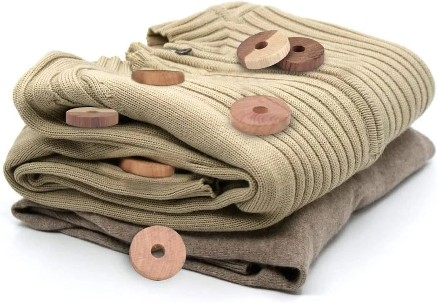 حلقه های چوبی سدر طبیعی ELECDON، دافع بید، عامل ضد کپک و کنه ارگانیک و بدون مواد شیمیایی، بلوک های سدر معطر 100% برای کمد، کشو، خودرو، 45 عدد