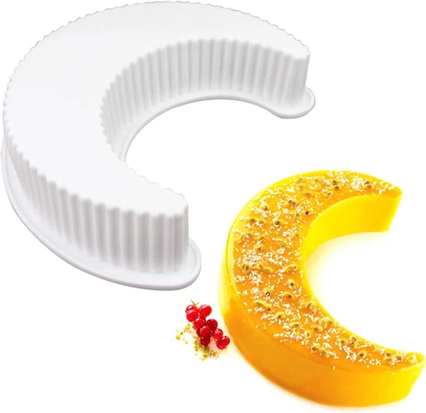 قالب سیلیکونی کیک طرح ماه سه بعدی، قالب موس کیک، قالب پیتزا و نان