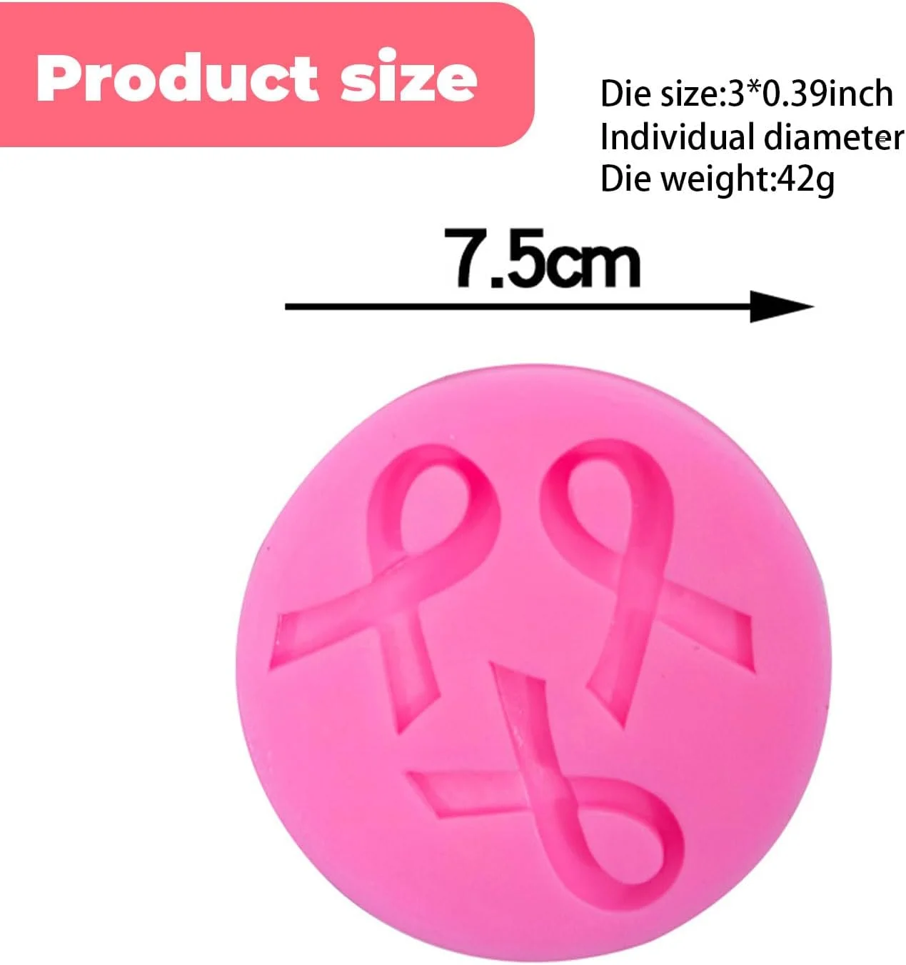 قالب سیلیکونی طرح روبان 3 عددی برای جشن آگاهی از سرطان سینه، تولد، عروسی، تزئین کیک و شکلات دست ساز