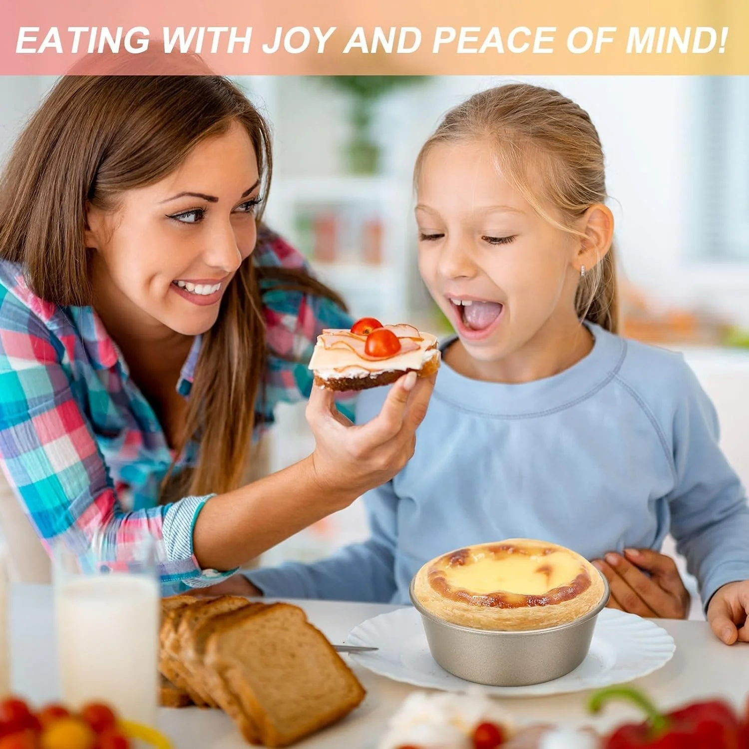 قالب کیک گرد Azonee، بسته 4 عددی، قالب های 4 اینچی برای سرخ کن بادی، قالب آلومینیومی برای لایه های کیک، مناسب برای پخت خانگی، تخم مرغ سرخ کرده، مافین و ساندویچ، ابزار آشپزی خانگی