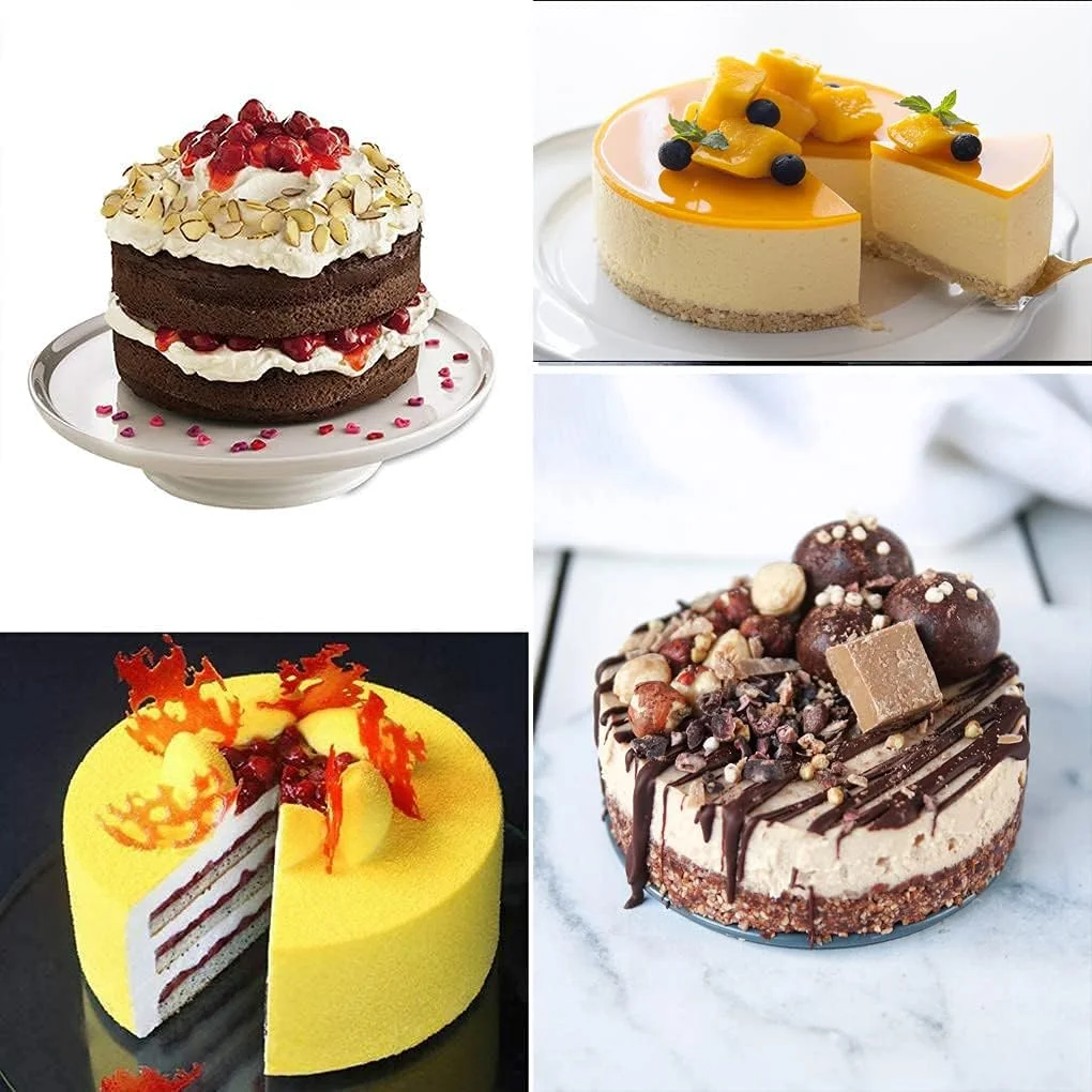 قالب کیک سیلیکونی REECAGO 2 عددی 6 اینچی برای پخت، قالب گرد کیک نچسب با رهاسازی سریع مناسب برای چیزکیک، کیک شکلاتی، کیک براونی و پودینگ (6 اینچ)