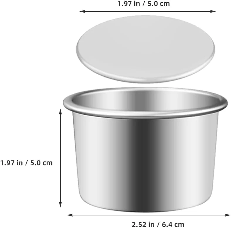ست 5 عددی قالب کیک 2 اینچی با کف جدا شونده، آلیاژ آلومینیوم گرد، ست قالب مینی کیک برای پخت، قالب های پای و چیزکیک با کف متحرک، تمیز کردن آسان و قابل استفاده مجدد