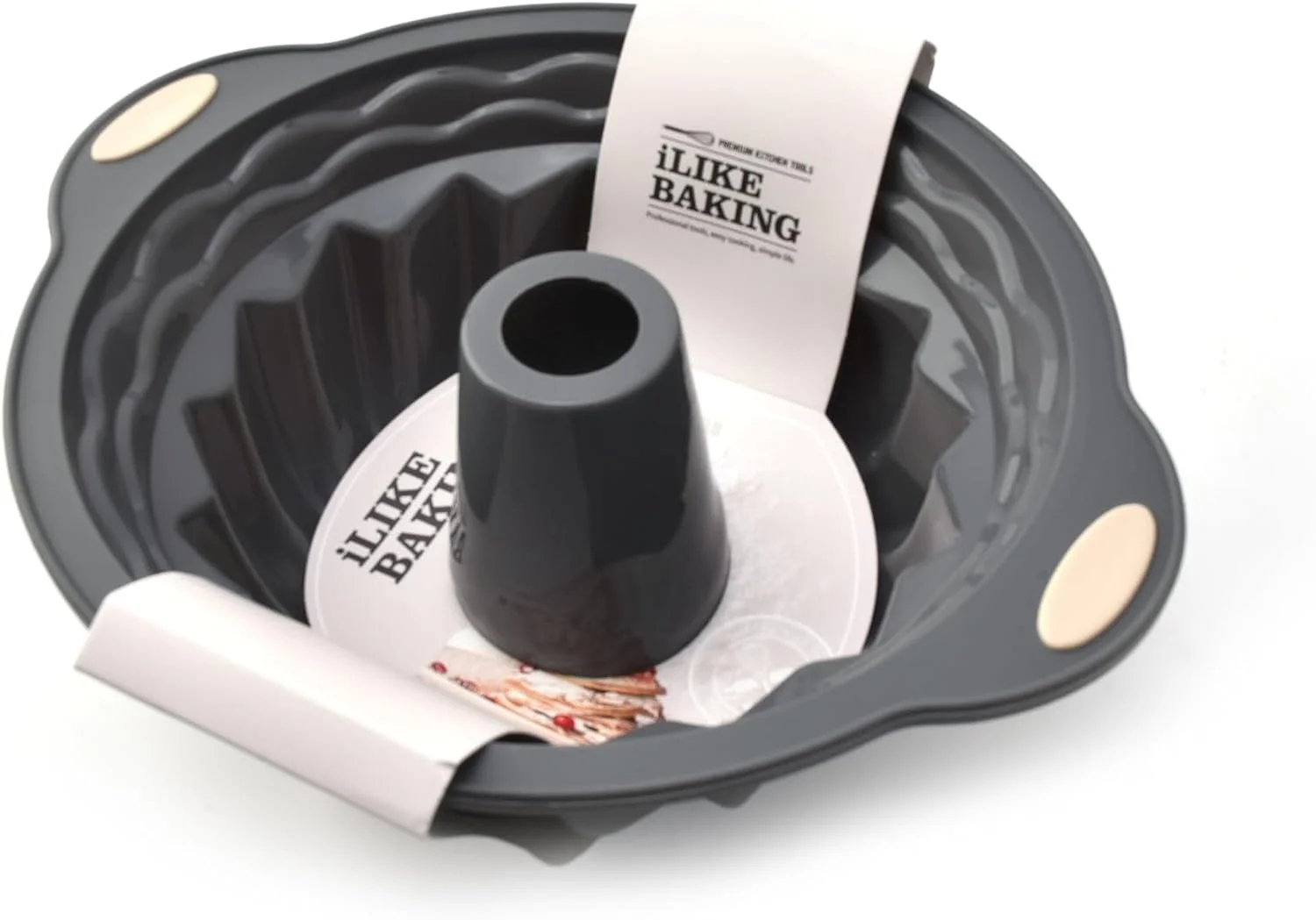 قالب کیک سیلیکونی گرد طرح ارکیده ILB، قالب نچسب با فریم فولادی تقویت شده، قالب پخت مقاوم در برابر حرارت برای کیک و دسر، بادوام و تمیز کردن آسان