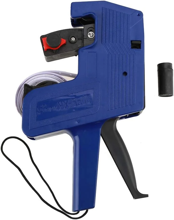 برچسب زن 8 رقمی Telituny MX-5500 به همراه برچسب و جوهر یدک با 2 چرخ رنگی برای استفاده DIY، سوپرمارکت، کارگاه، دفتر (آبی)