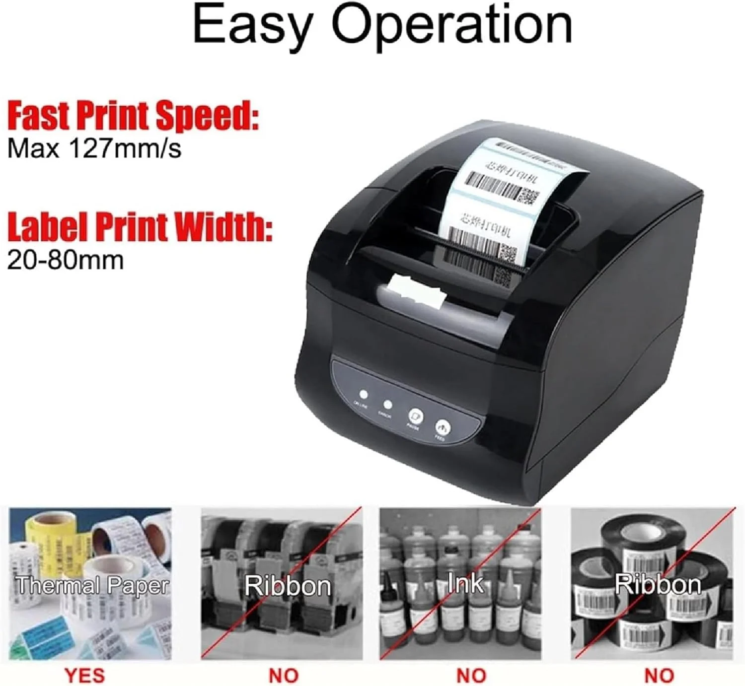 پرینتر حرارتی لیبل ADORZ، پرینتر حرارتی بارکد لیبل 3 اینچی، پرینتر رسید POS 80 میلیمتری بلوتوث USB برای IOS و اندروید و ویندوز، چاپگر بدون جوهر برچسب قیمت پرینتر حرارتی لیبل ADORZ، پرینتر حرارتی بارکد لیبل 3 اینچی، پرینتر رسید POS 80 میلیمتری بلوتوث USB برای IOS و اندروید و ویندوز، چاپگر بدون جوهر برچسب قیمت