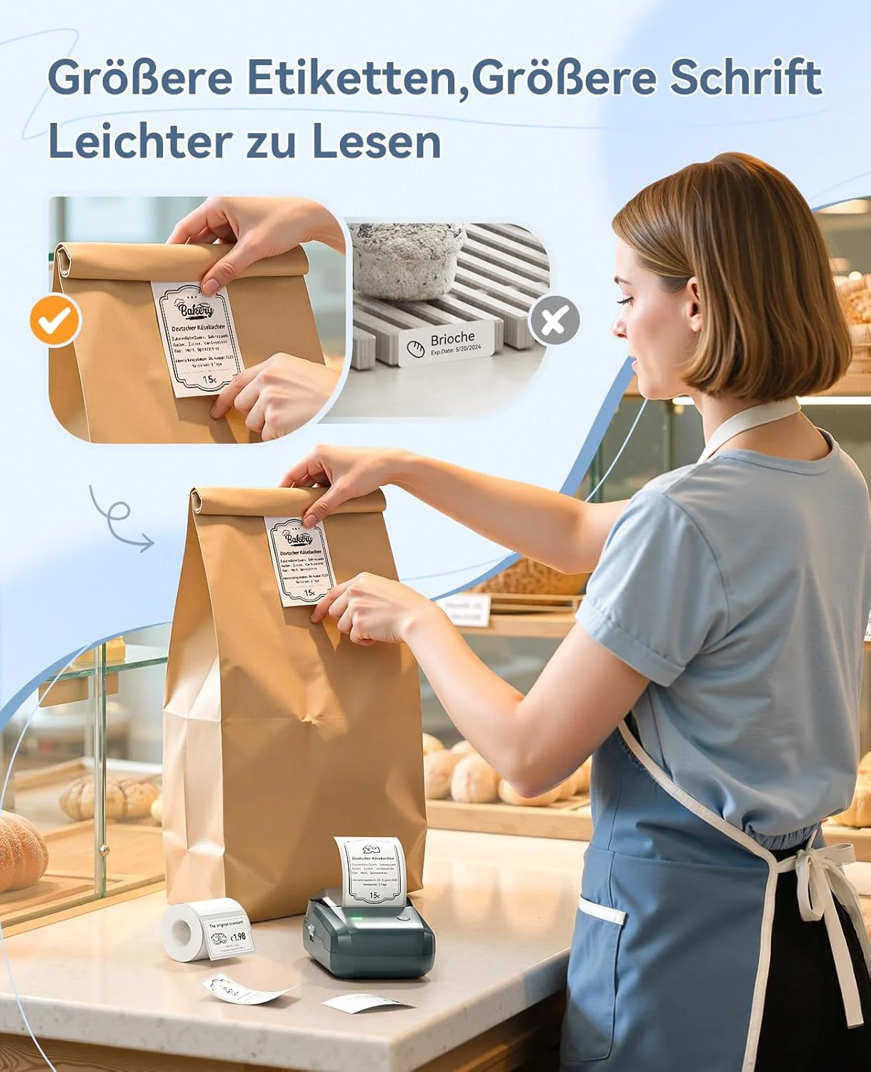 چاپگر لیبل NIIMBOT B1 با لیبل های ضد آب، خود چسب، دستگاه لیبل قابل حمل، چاپگر لیبل بلوتوثی، چاپگر برچسب برای لوازم مدرسه، برچسب قیمت، لوگو، آدرس، سرمه ای