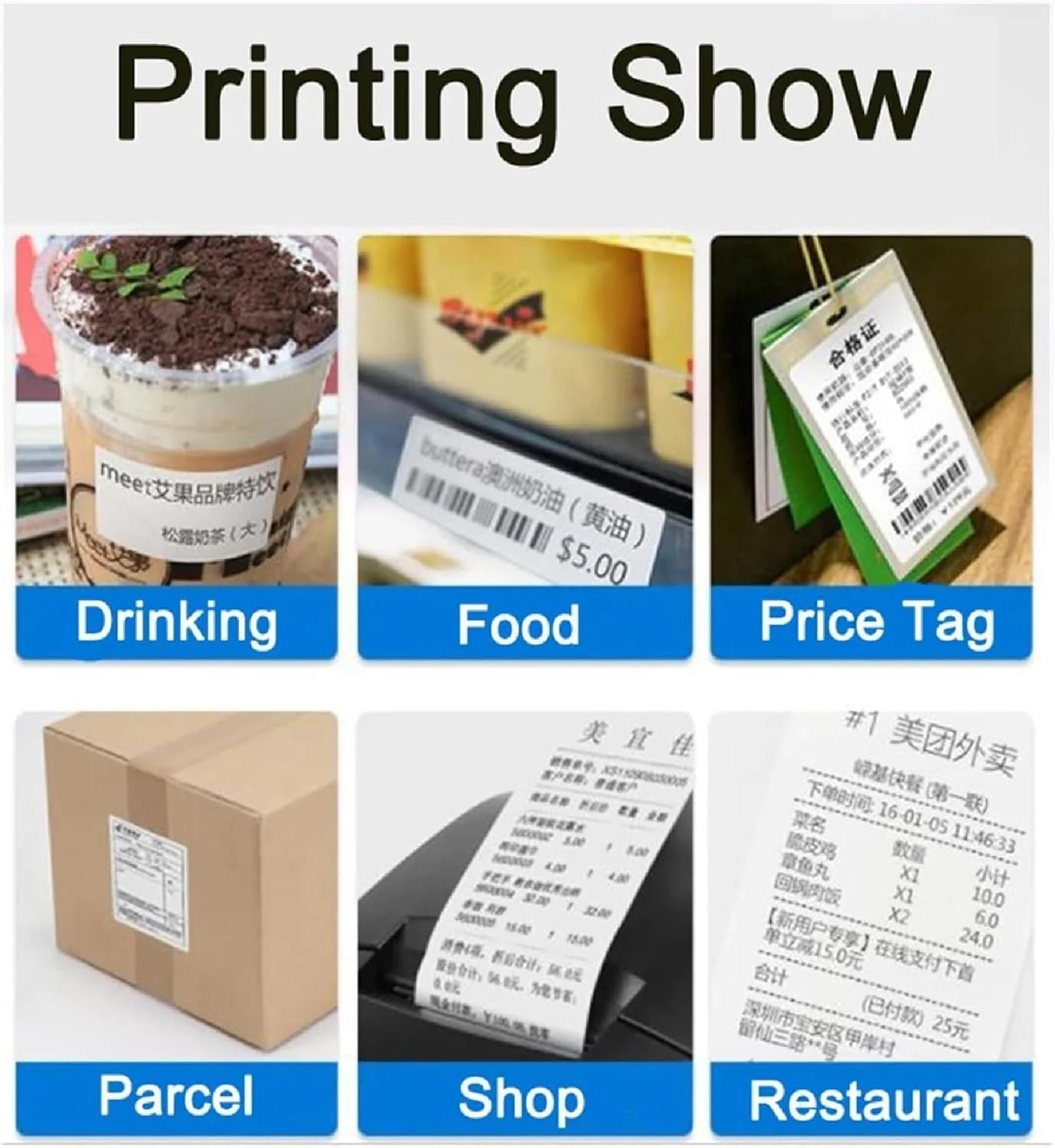 پرینتر حرارتی لیبل ADORZ، پرینتر حرارتی بارکد لیبل 3 اینچی، پرینتر رسید POS 80 میلیمتری بلوتوث USB برای IOS و اندروید و ویندوز، چاپگر بدون جوهر برچسب قیمت پرینتر حرارتی لیبل ADORZ، پرینتر حرارتی بارکد لیبل 3 اینچی، پرینتر رسید POS 80 میلیمتری بلوتوث USB برای IOS و اندروید و ویندوز، چاپگر بدون جوهر برچسب قیمت
